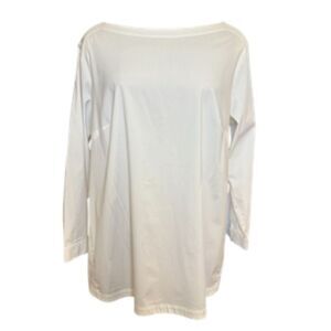 J Jill “White Shirt Collection” Crisp Oversized White Shirt Plus Sz. 2X Pkeat Ba